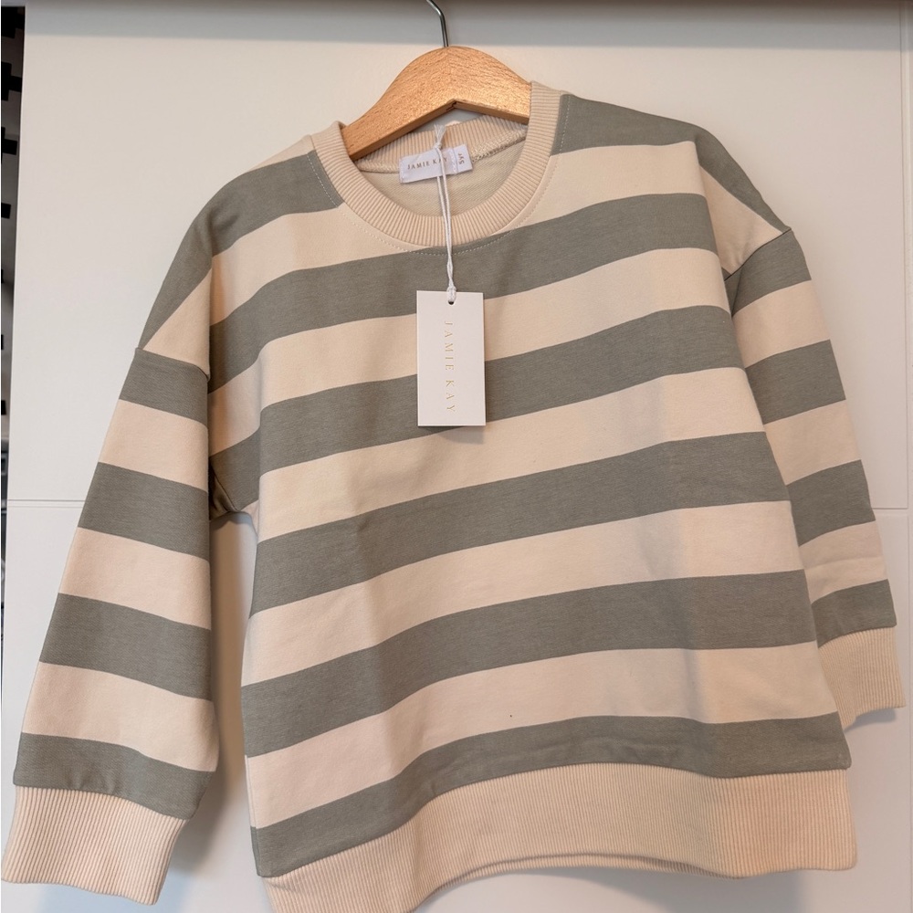 Striped Organic Cotton Sweatshirt - green × 1
5YR